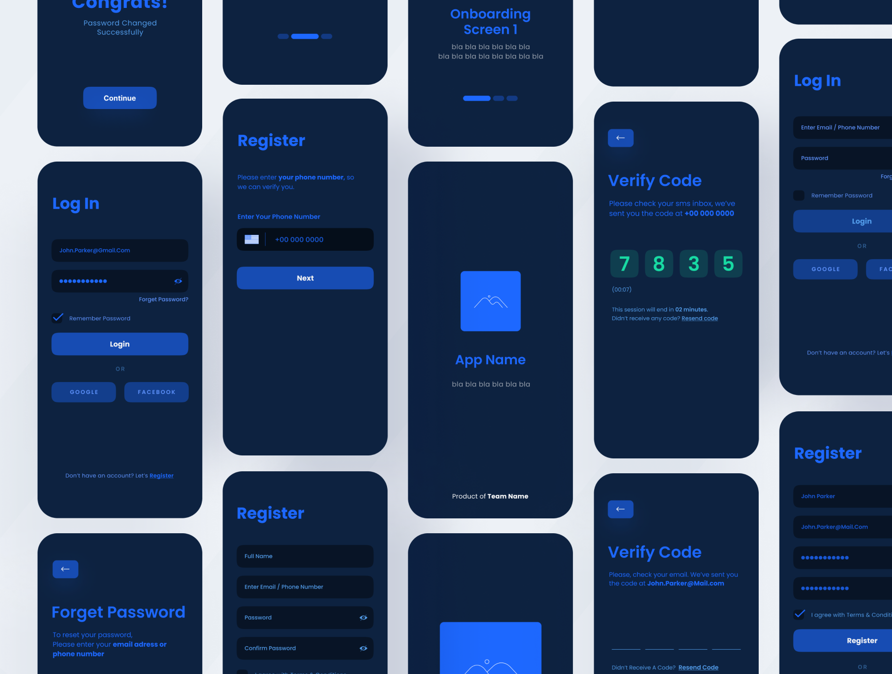Virefram A Midfidelity App Wireframe UI Kit Login & Signup Process